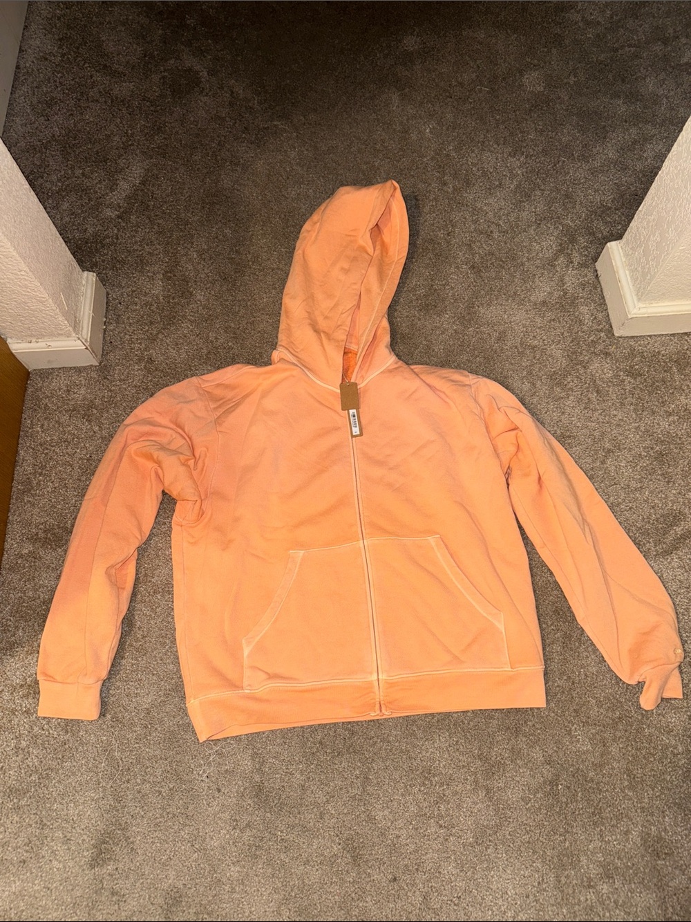 SKIMS French Terry Zip Up Hoodie Color: Cantaloupe